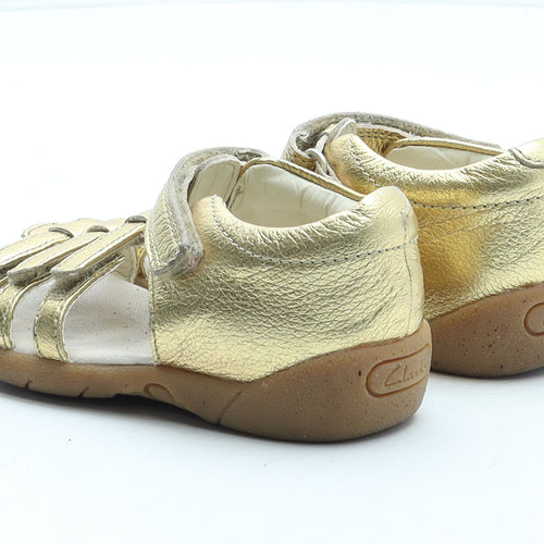 Clarks Girls Gold Polyester Gladiator Sandal UK 6