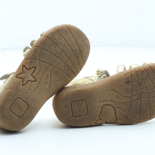 Clarks Girls Gold Polyester Gladiator Sandal UK 6