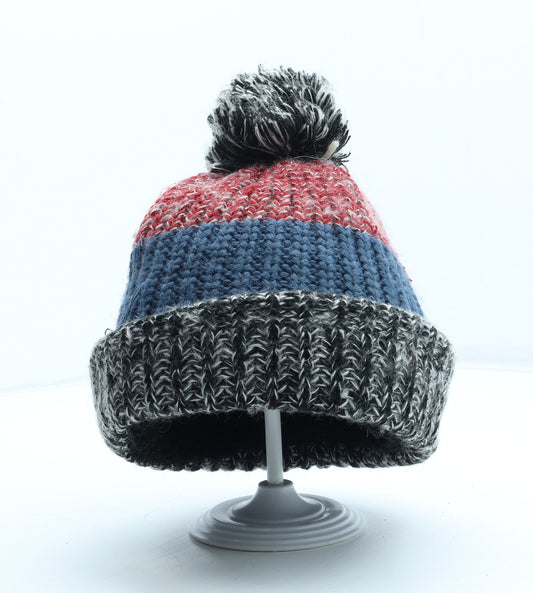 Preworn Boys Multicoloured Colourblock Acrylic Bobble Hat One Size
