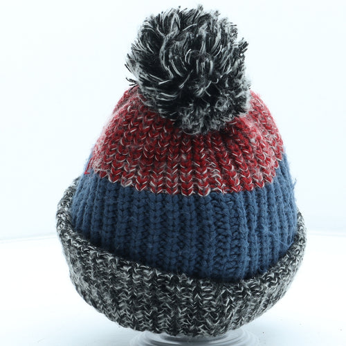 Preworn Boys Multicoloured Colourblock Acrylic Bobble Hat One Size