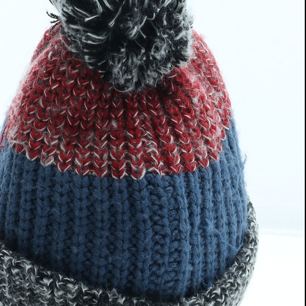 Preworn Boys Multicoloured Colourblock Acrylic Bobble Hat One Size