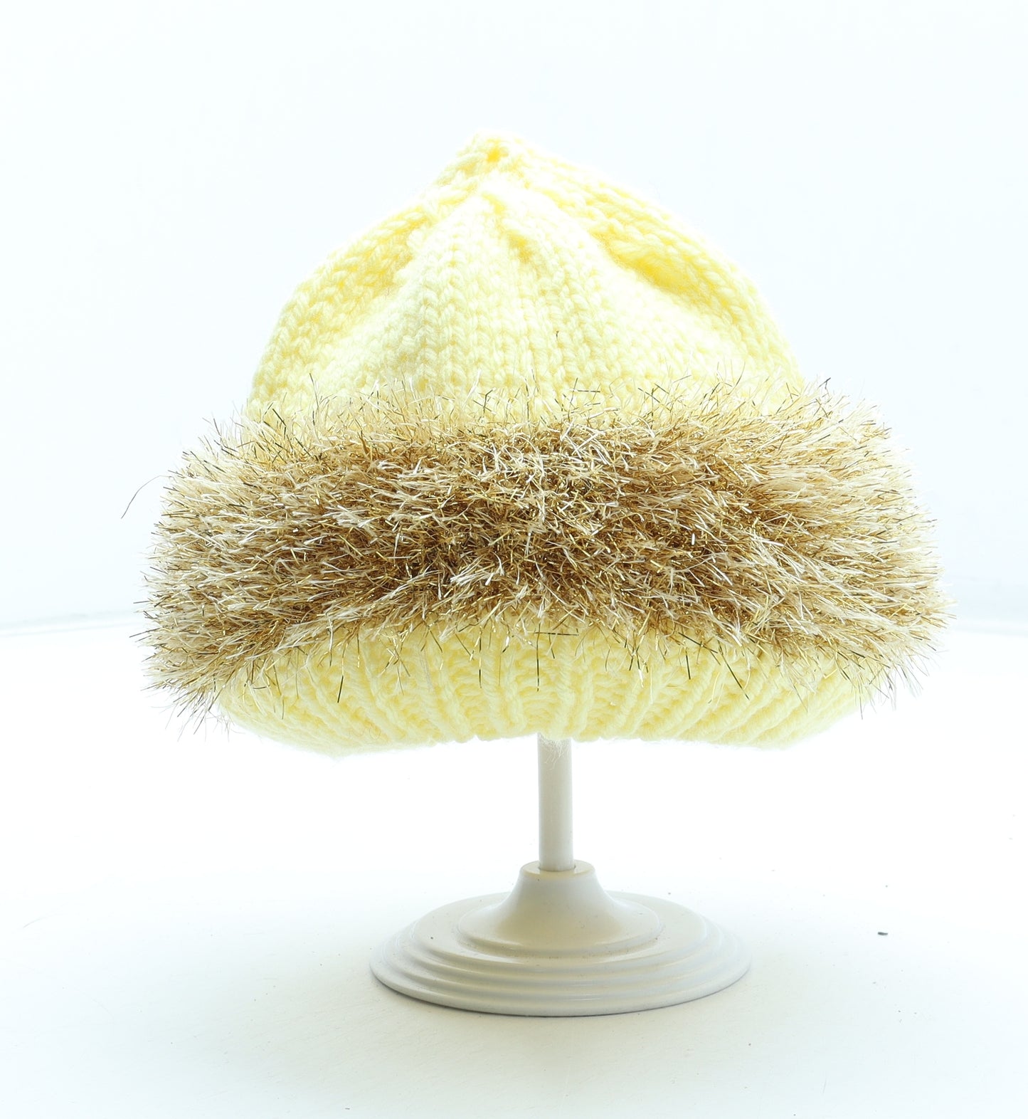 Preworn Girls Yellow Acrylic Beanie One Size