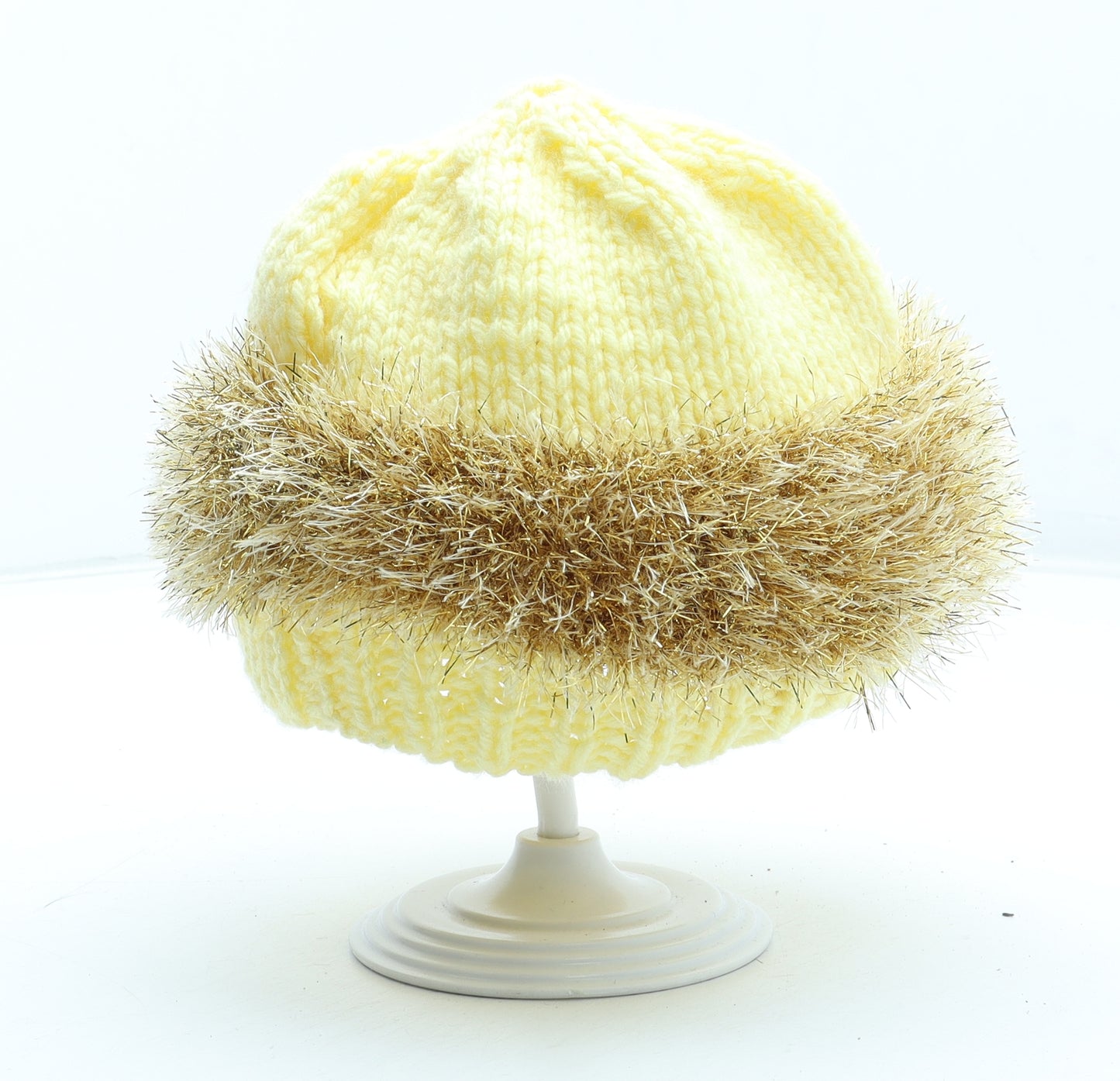 Preworn Girls Yellow Acrylic Beanie One Size