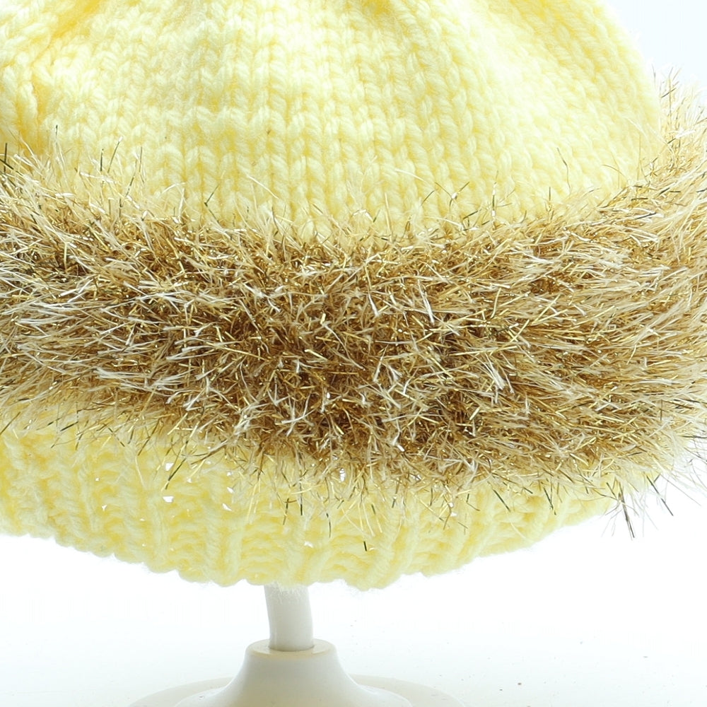 Preworn Girls Yellow Acrylic Beanie One Size