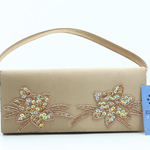 Eleganz Womens Brown Floral Nylon Tote Size Small