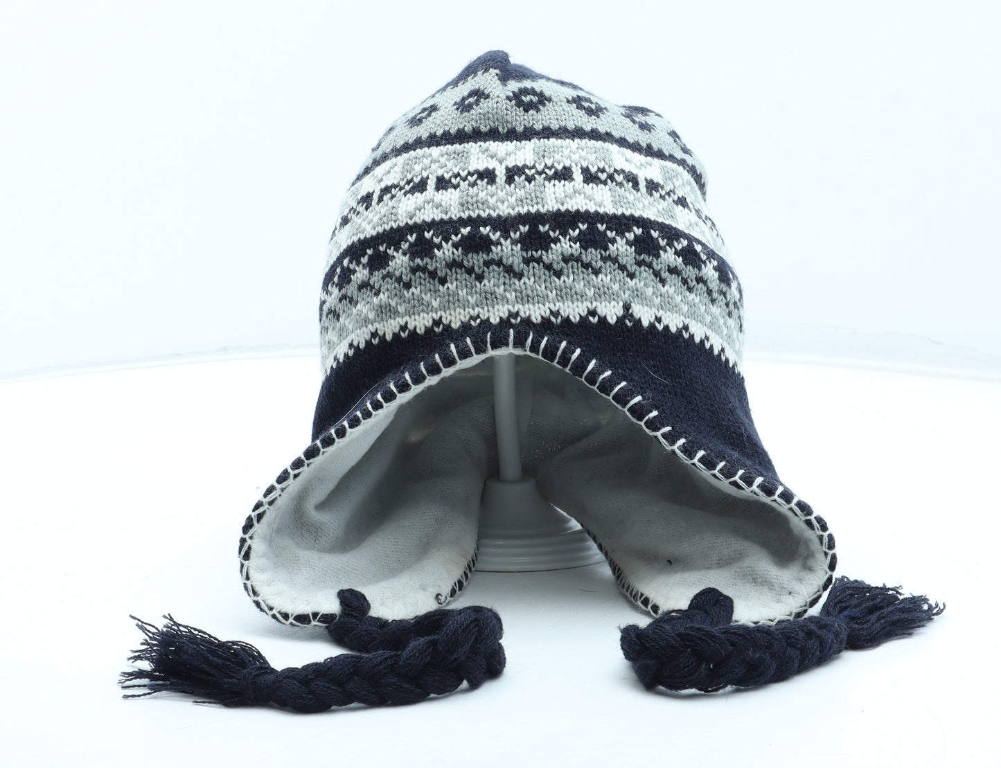 Preworn Mens Multicoloured Fair Isle Acrylic Winter Hat One Size