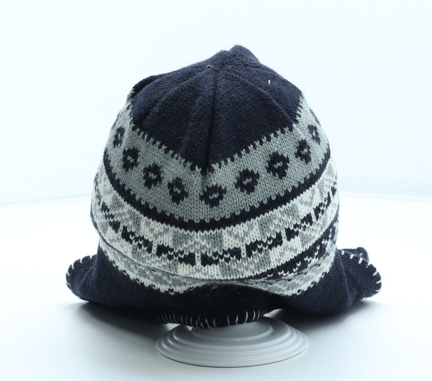 Preworn Mens Multicoloured Fair Isle Acrylic Winter Hat One Size