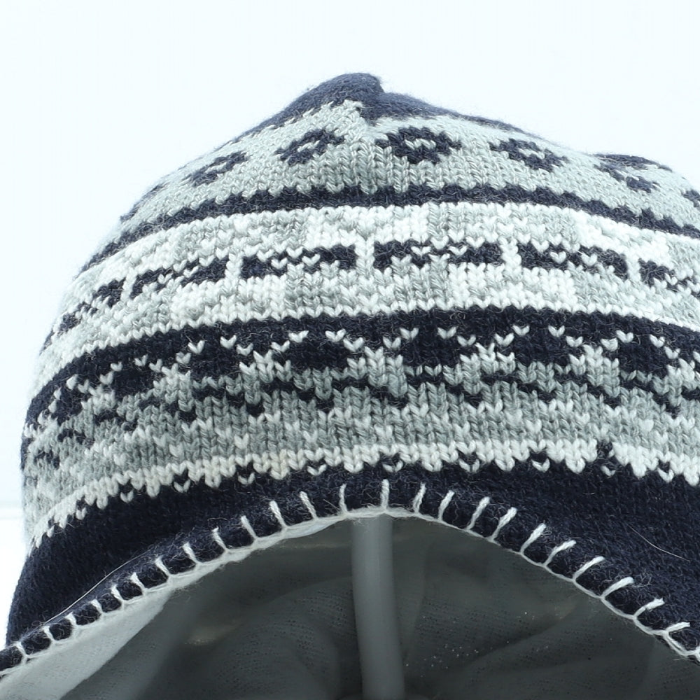 Preworn Mens Multicoloured Fair Isle Acrylic Winter Hat One Size