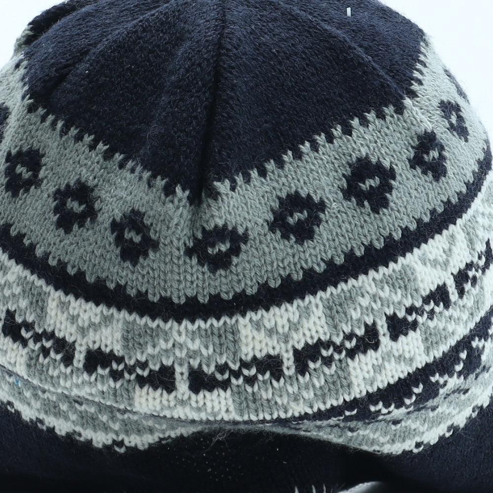 Preworn Mens Multicoloured Fair Isle Acrylic Winter Hat One Size
