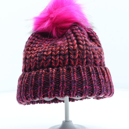 Preworn Womens Pink Acrylic Bobble Hat One Size