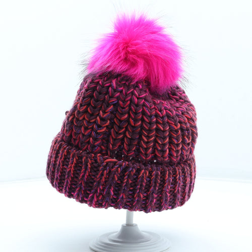 Preworn Womens Pink Acrylic Bobble Hat One Size