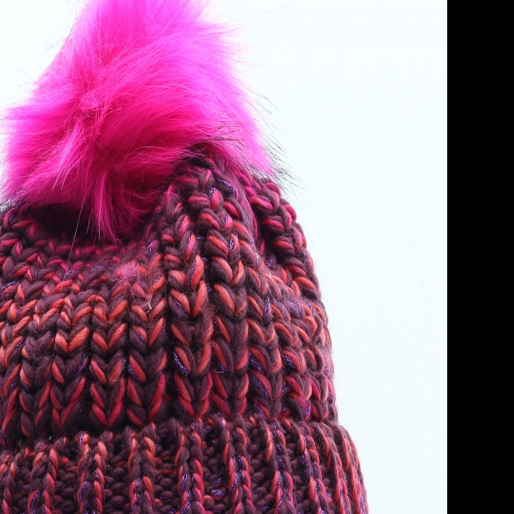 Preworn Womens Pink Acrylic Bobble Hat One Size