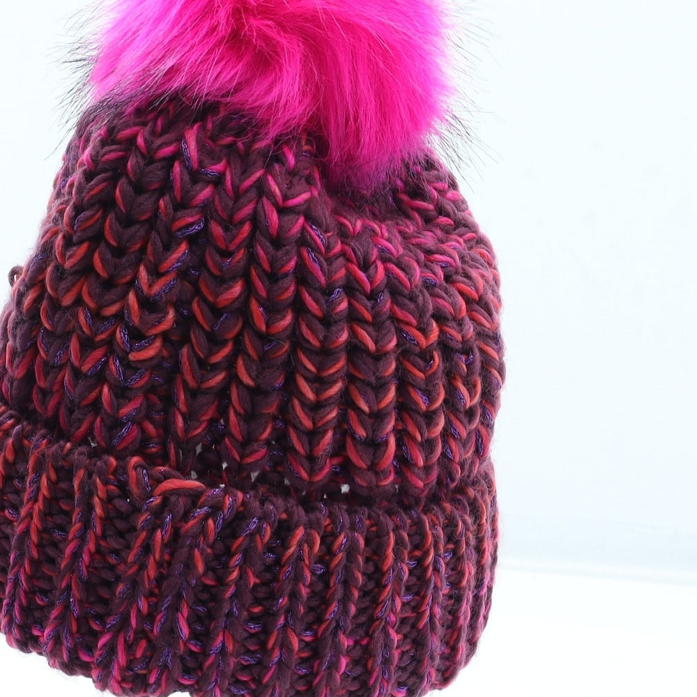 Preworn Womens Pink Acrylic Bobble Hat One Size