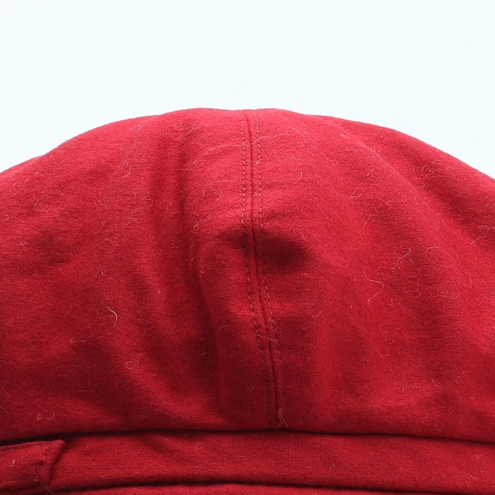 Preworn Womens Red Polyester Peaked Cap One Size
