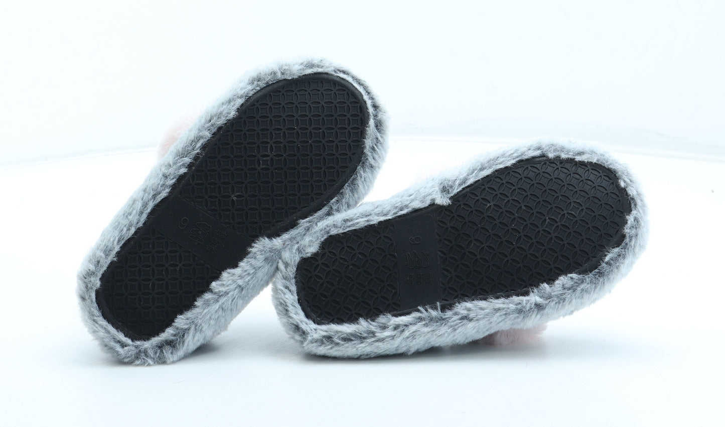 Preworn Girls Grey Polyester Slip On Slipper UK 9 26 - Owl Detail
