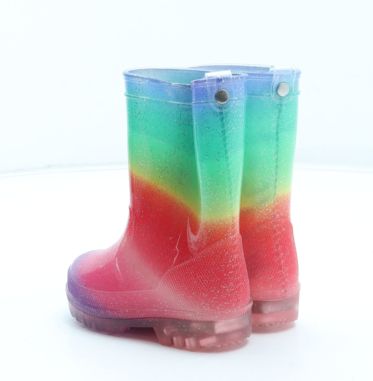 F&F Girls Multicoloured Colourblock Rubber Wellies Boot UK 4 20