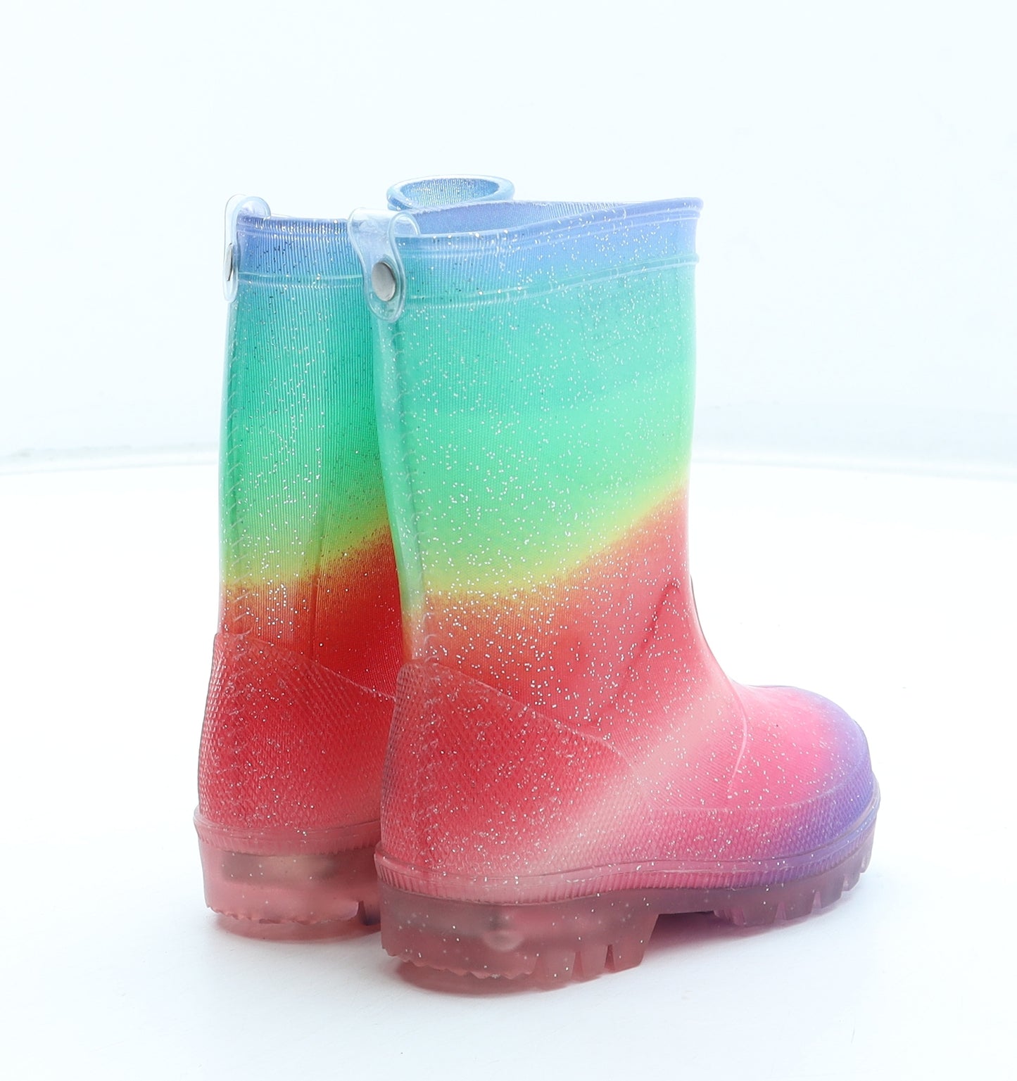 F&F Girls Multicoloured Colourblock Rubber Wellies Boot UK 4 20
