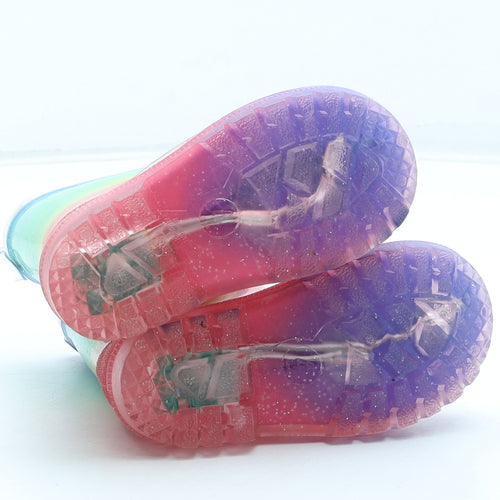 F&F Girls Multicoloured Colourblock Rubber Wellies Boot UK 4 20