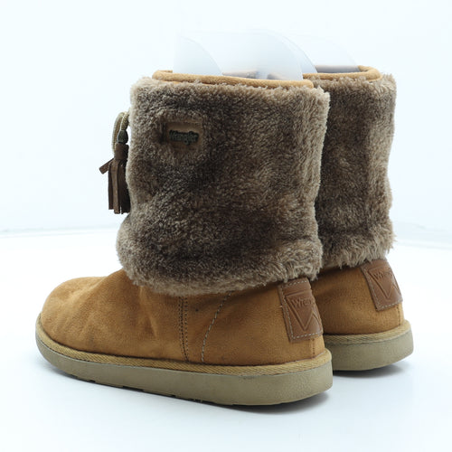 Wrangler Girls Brown Polyester Shearling Style Boot UK 1 33