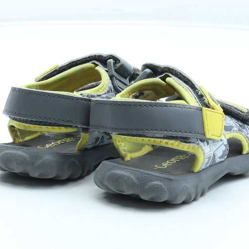 George Boys Grey Geometric Polyester Fisherman Sandal UK 6.5 24 - Batman