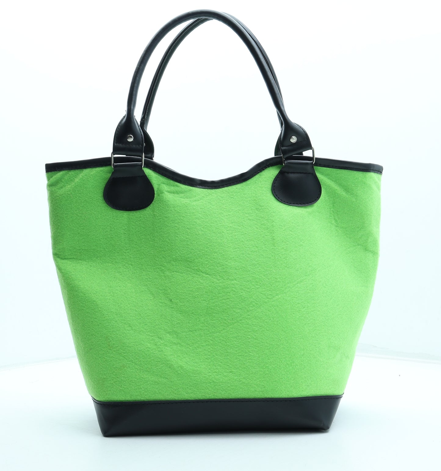 Preworn Womens Green Colorblock Polyester Top Handle Bag Size Large