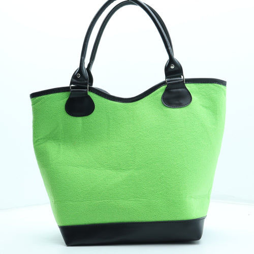 Preworn Womens Green Colorblock Polyester Top Handle Bag Size Large