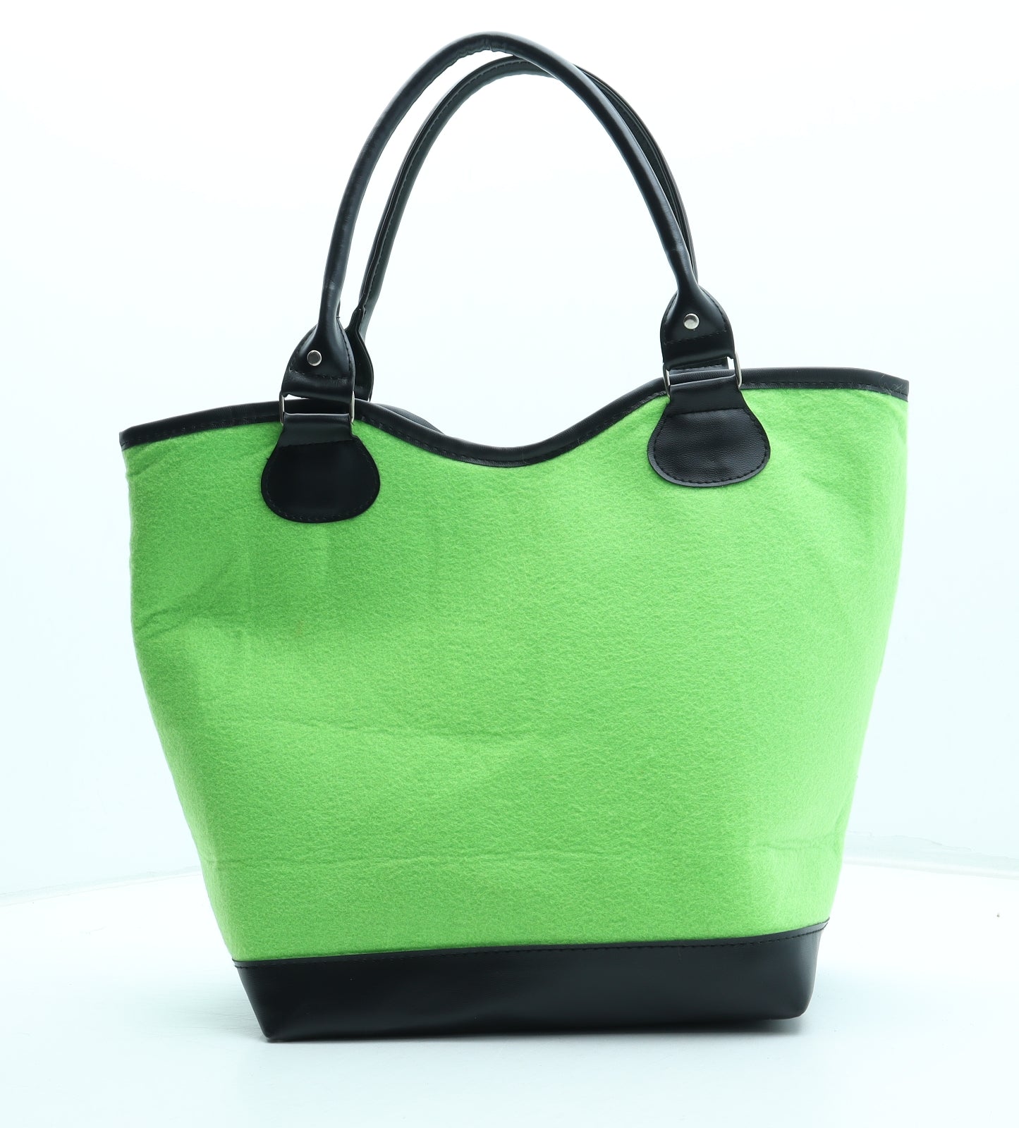 Preworn Womens Green Colorblock Polyester Top Handle Bag Size Large