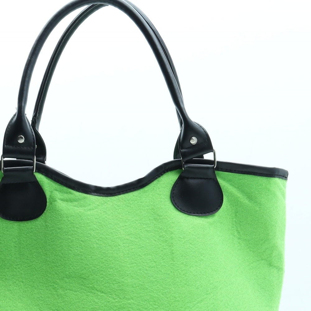 Preworn Womens Green Colorblock Polyester Top Handle Bag Size Large