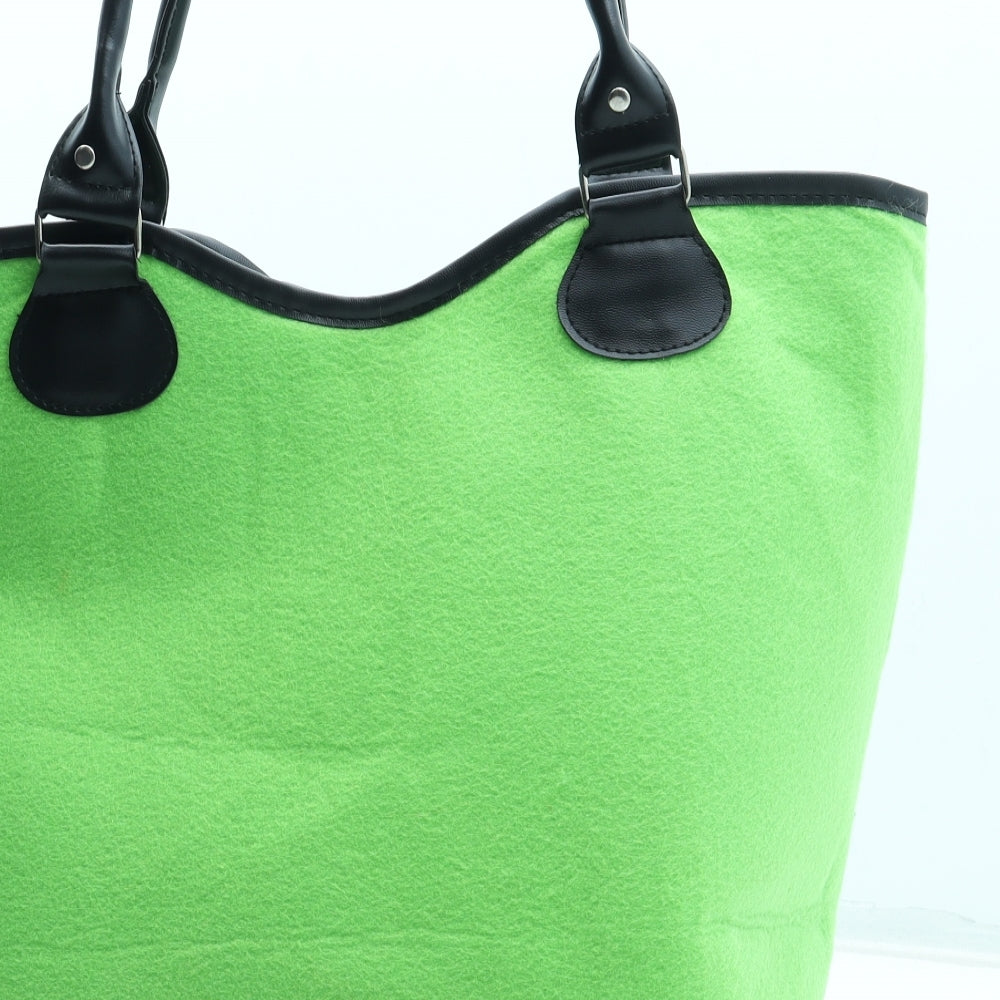 Preworn Womens Green Colorblock Polyester Top Handle Bag Size Large