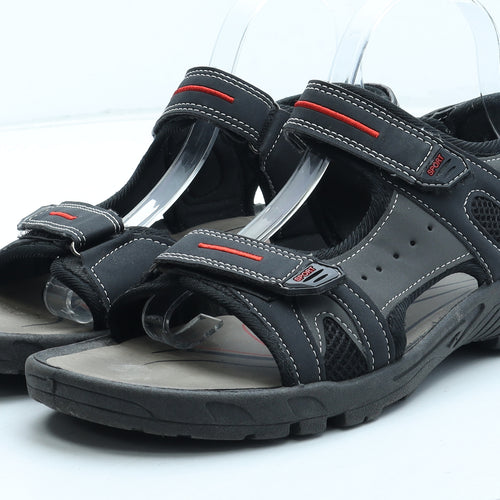PDQ Mens Black Polyester Slip On Sandal UK 8 42