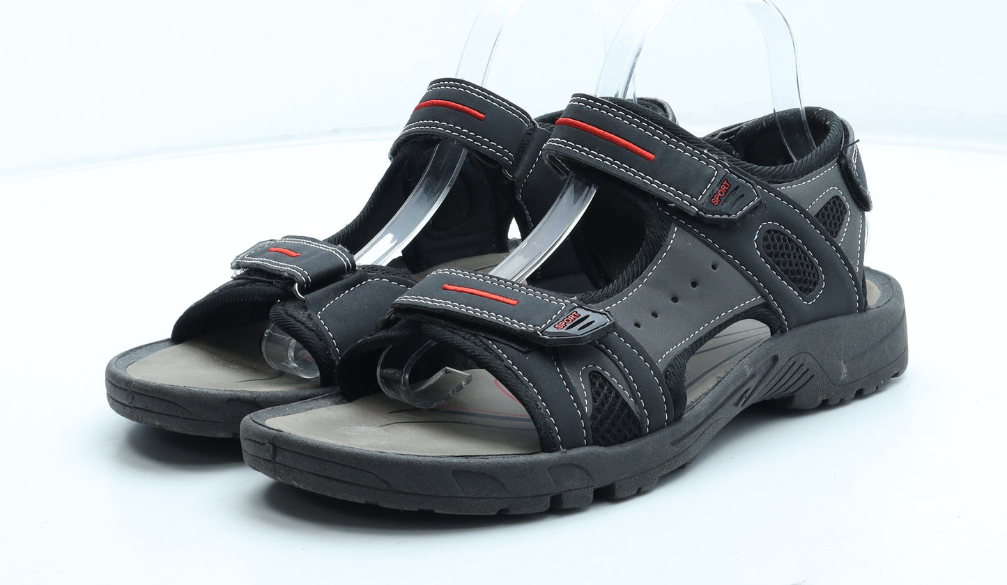 PDQ Mens Black Polyester Slip On Sandal UK 8 42