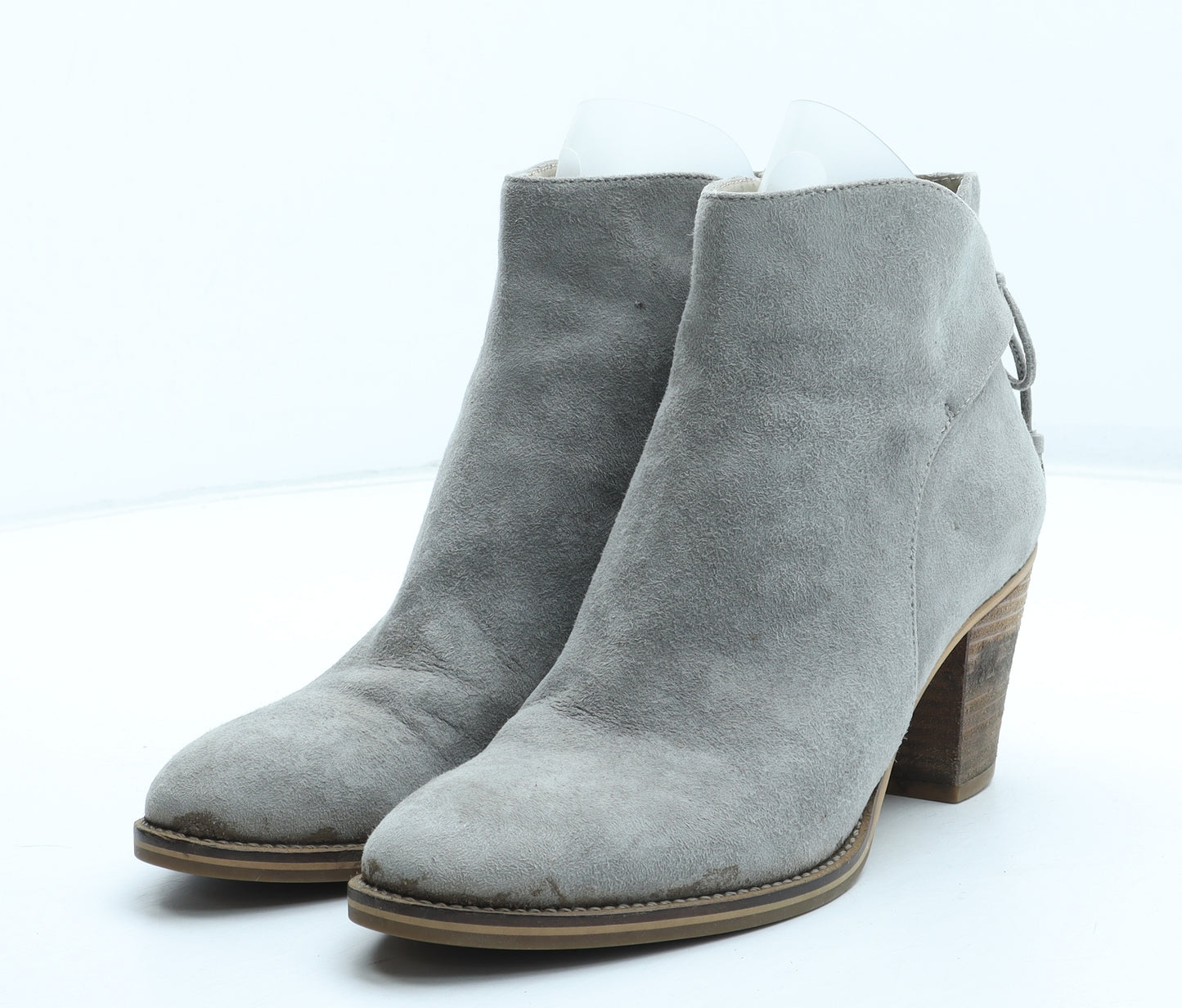 Mint Velvet Womens Grey Leather Bootie Boot UK