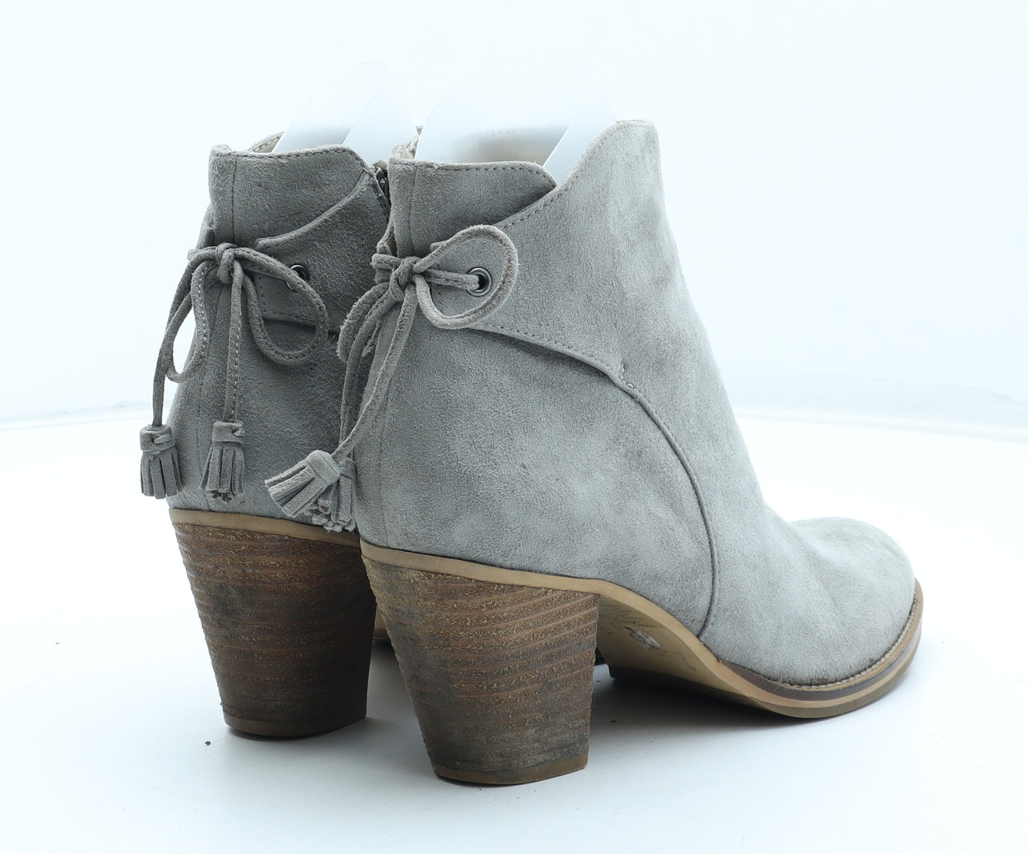 Mint Velvet Womens Grey Leather Bootie Boot UK