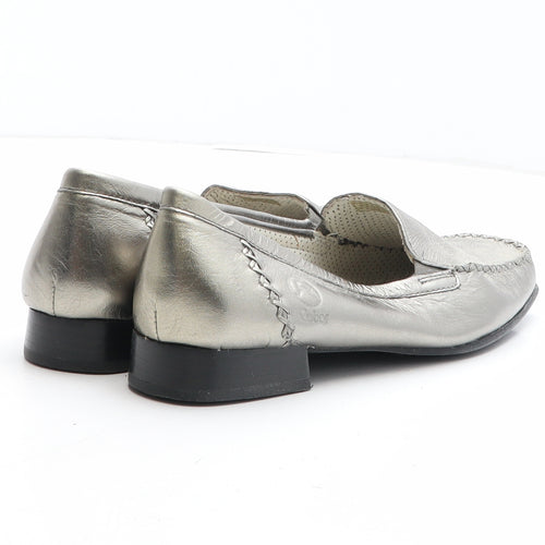 Gabor Womens Silver Leather Slip On Casual UK