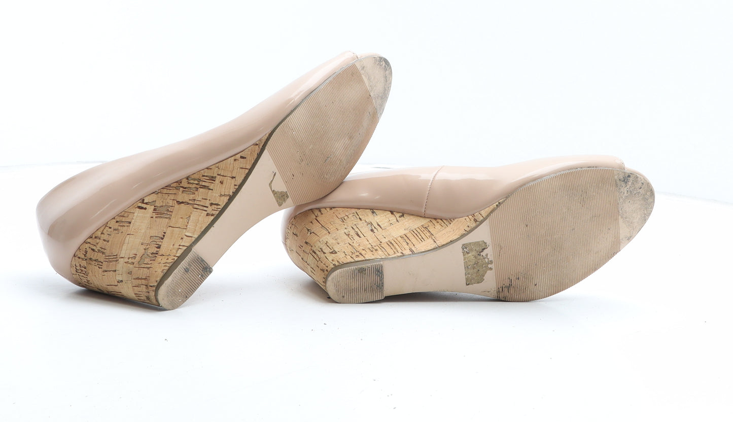 Oasis Womens Beige Synthetic Court Heel UK
