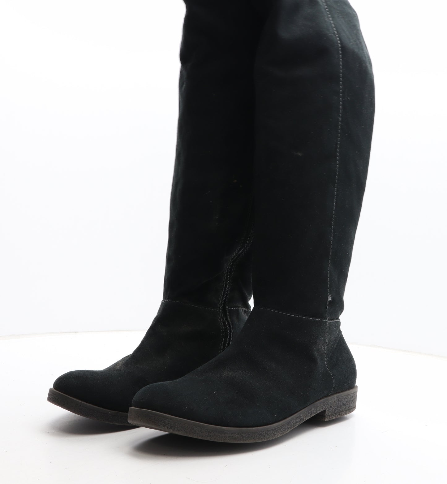Preworn Womens Black Synthetic Bootie Boot UK
