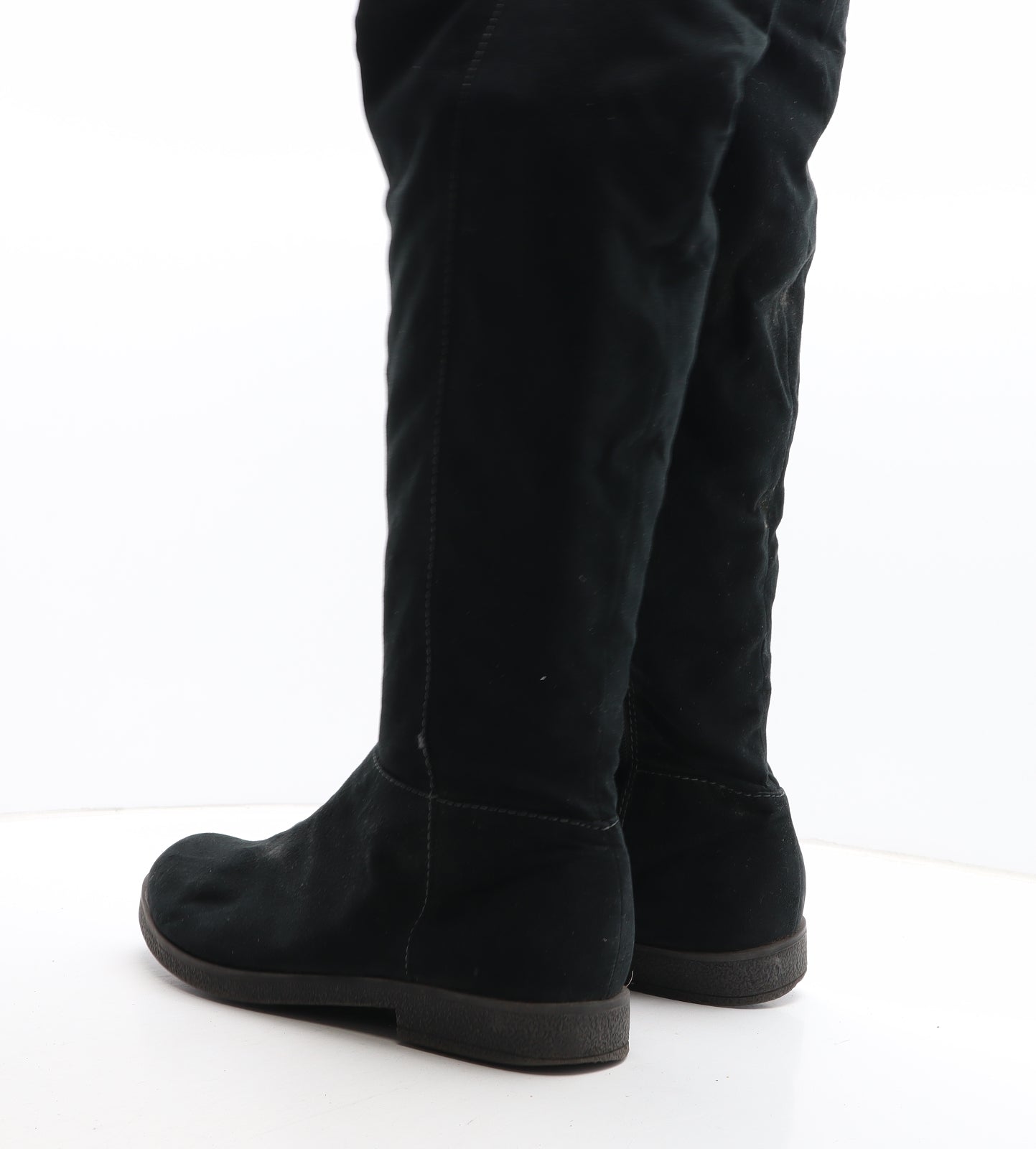 Preworn Womens Black Synthetic Bootie Boot UK