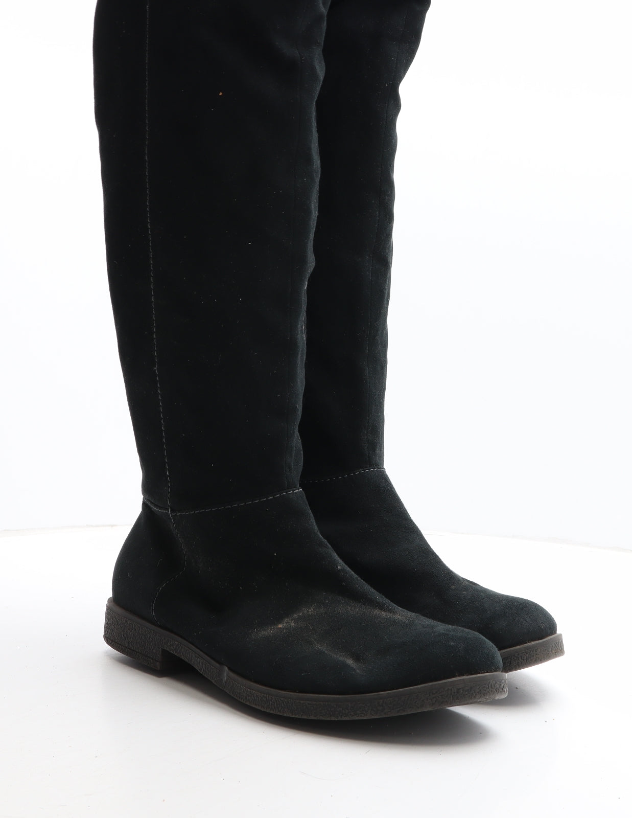 Preworn Womens Black Synthetic Bootie Boot UK