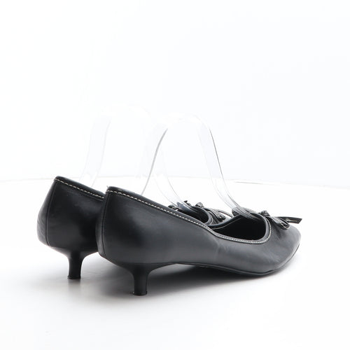 NEXT Womens Black Leather Court Heel UK