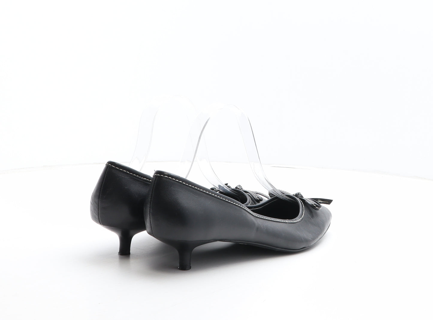 NEXT Womens Black Leather Court Heel UK