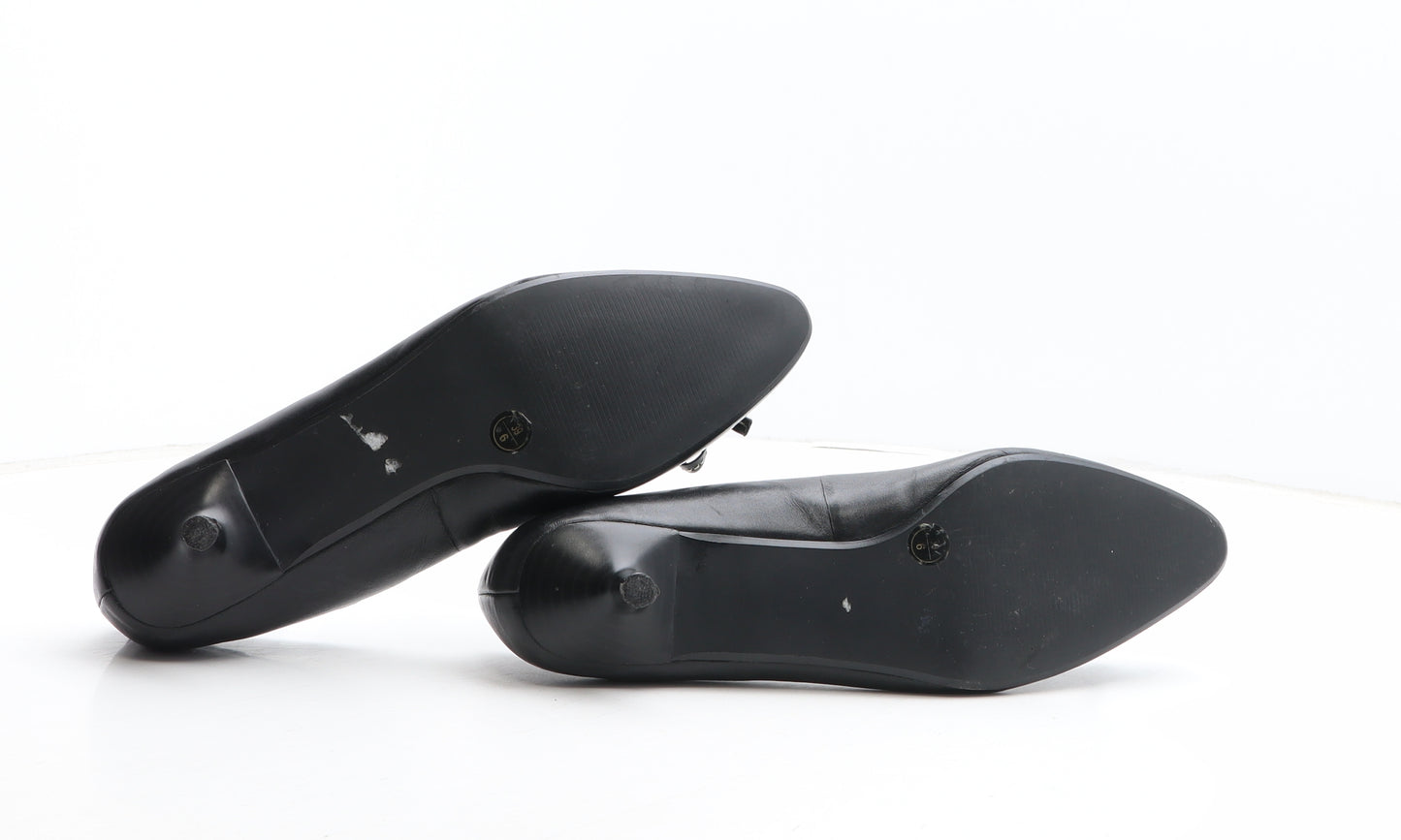 NEXT Womens Black Leather Court Heel UK
