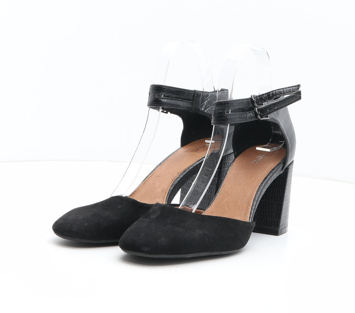 NEXT Womens Black Synthetic Strappy Heel UK - Detail on Heel