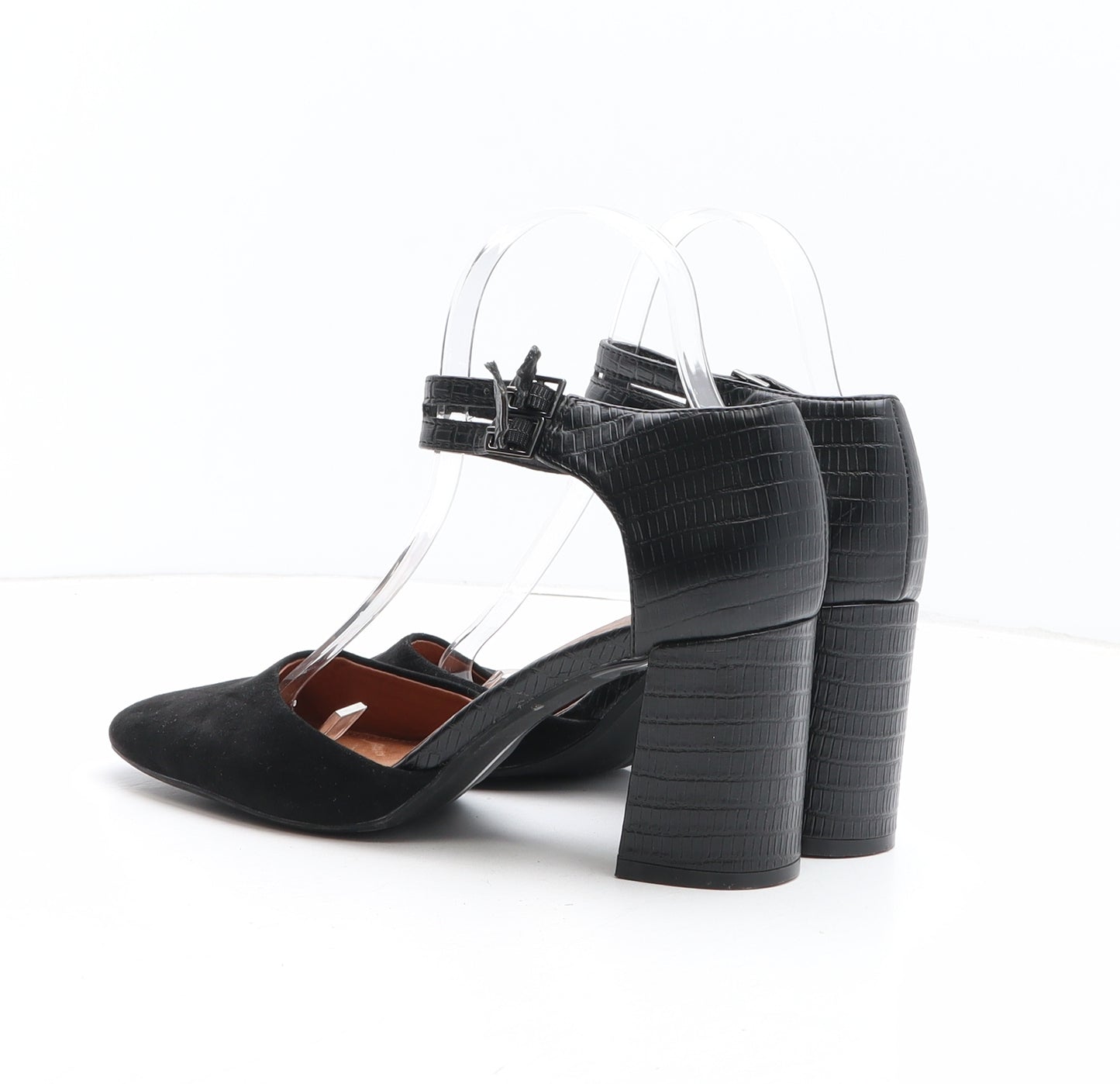 NEXT Womens Black Synthetic Strappy Heel UK - Detail on Heel