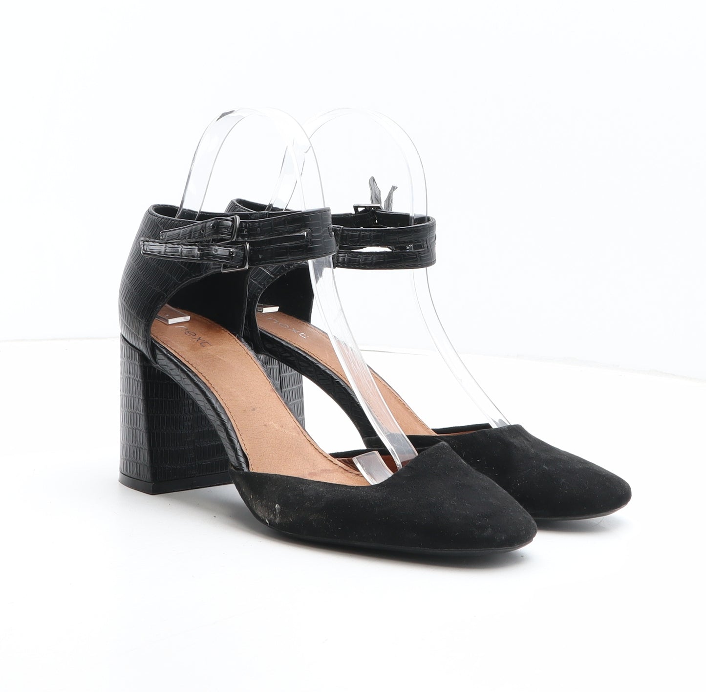 NEXT Womens Black Synthetic Strappy Heel UK - Detail on Heel