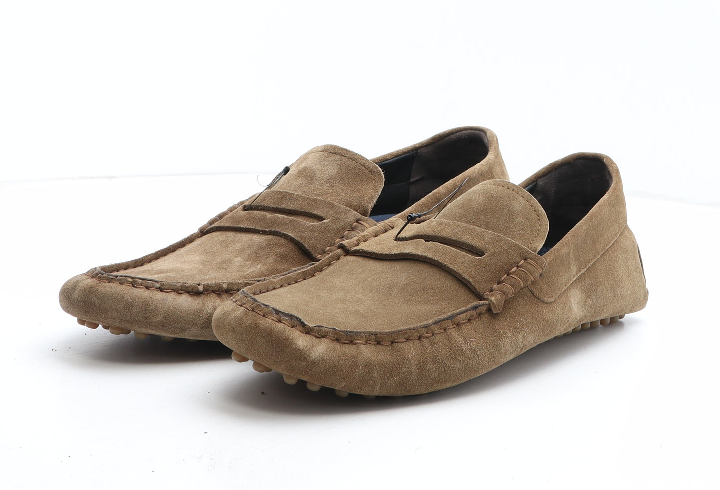 Marks and Spencer Mens Brown Leather Moccasin Casual UK 12