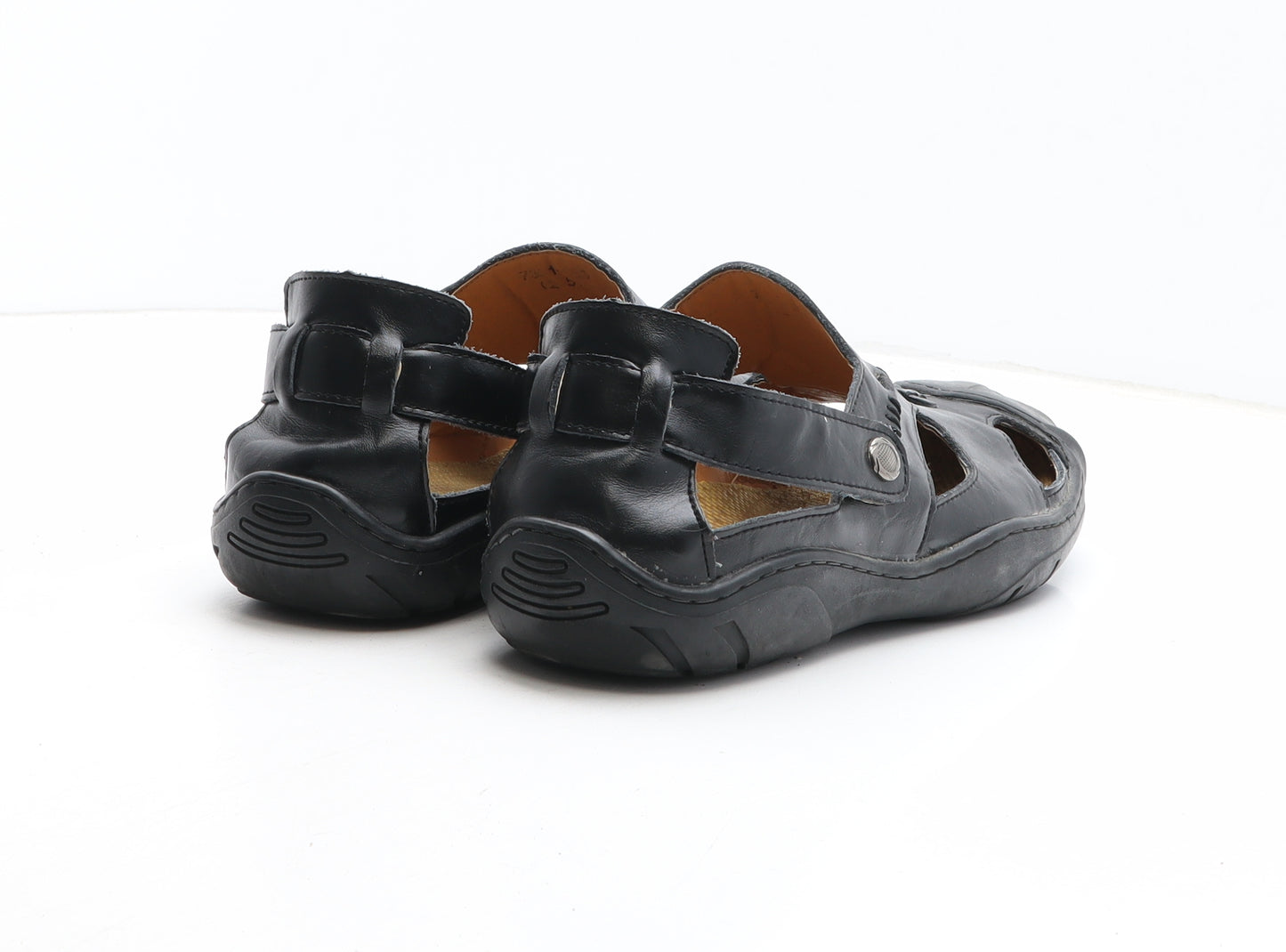 Preworn Womens Black Synthetic Slip On Sandal UK