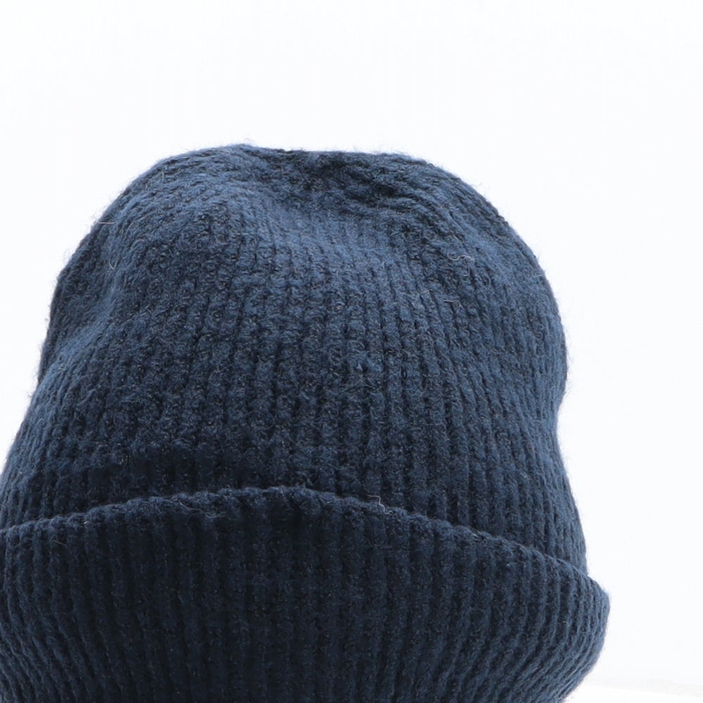Marks and Spencer Mens Blue Acrylic Beanie One Size