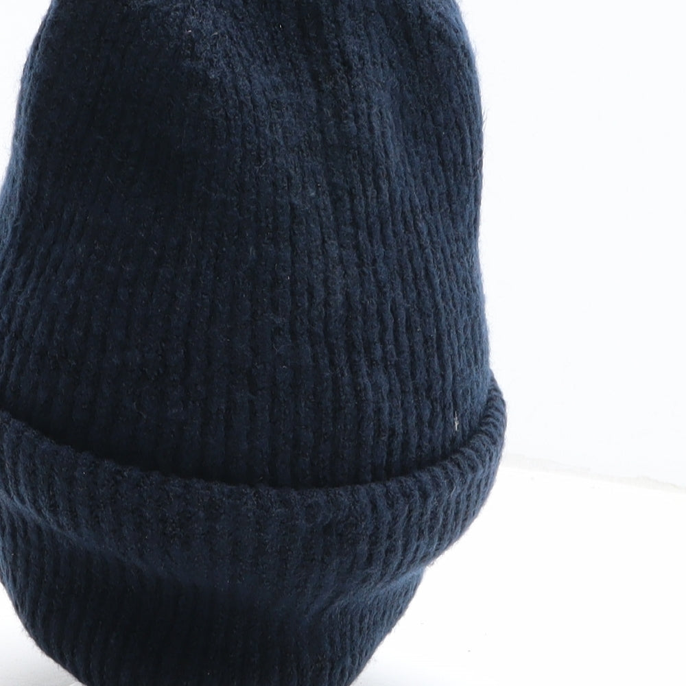 Marks and Spencer Mens Blue Acrylic Beanie One Size