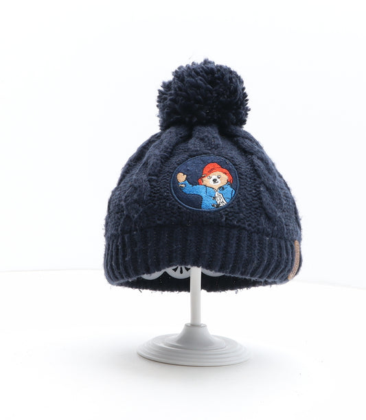 Marks and Spencer Boys Blue Acrylic Bobble Hat One Size - Paddington Bear Size 13-36 Months