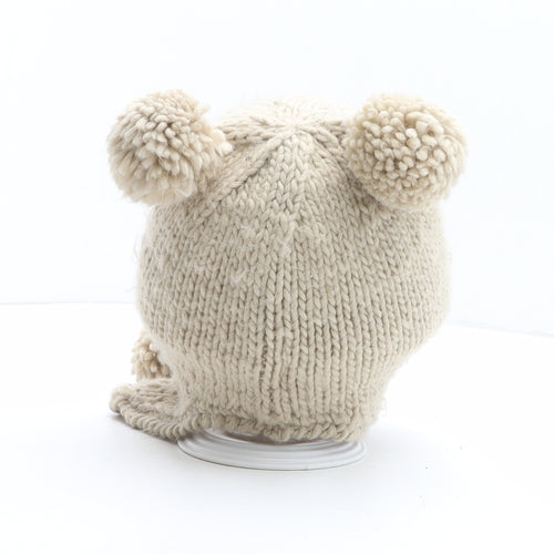 New Look Womens Beige Acrylic Winter Hat One Size - Owl Detail